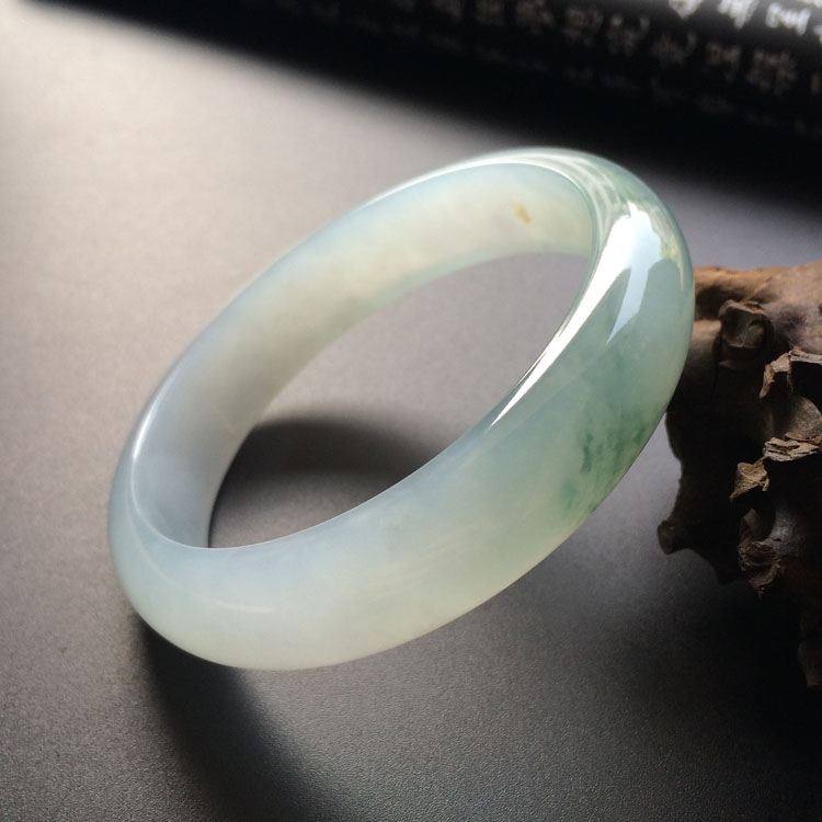 糯冰种飘花手镯（57.5mm）