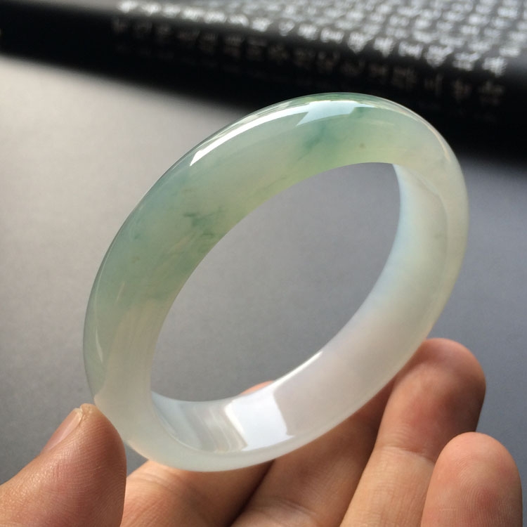 糯冰种飘花手镯（57.5mm）