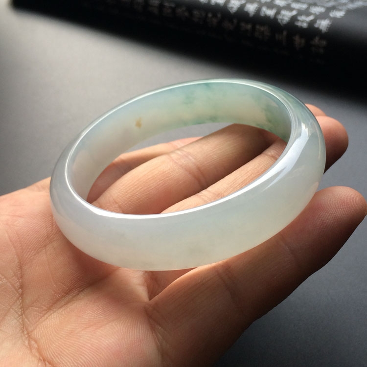 糯冰种飘花手镯（57.5mm）