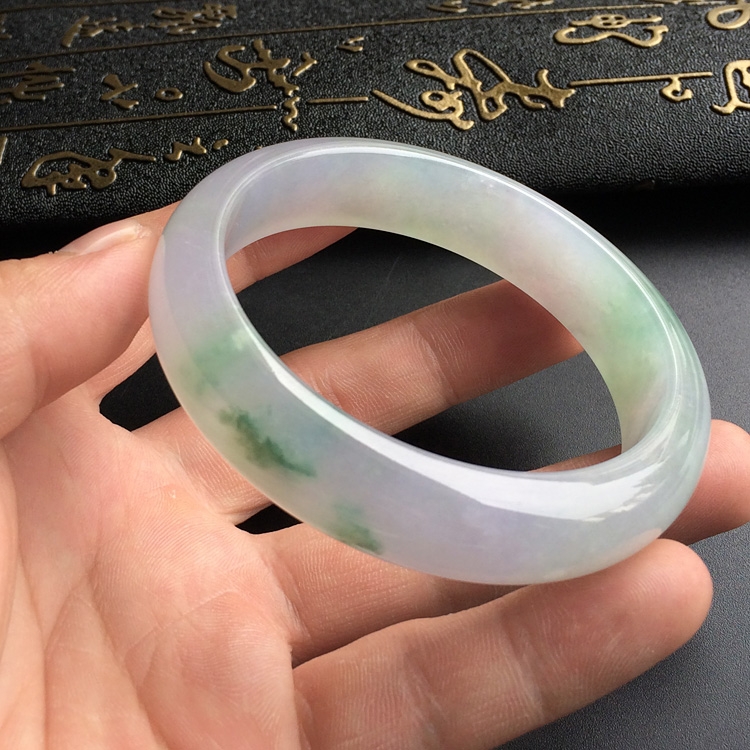 （超值推荐）冰种淡紫罗兰飘花手镯（58mm）