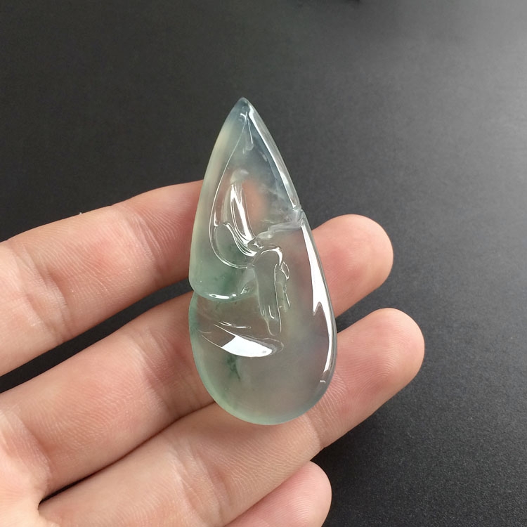（超值推荐）冰种晴水飘花滴水成佛挂件