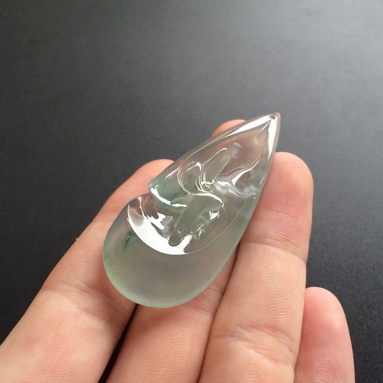 （超值推荐）冰种晴水飘花滴水成佛挂件