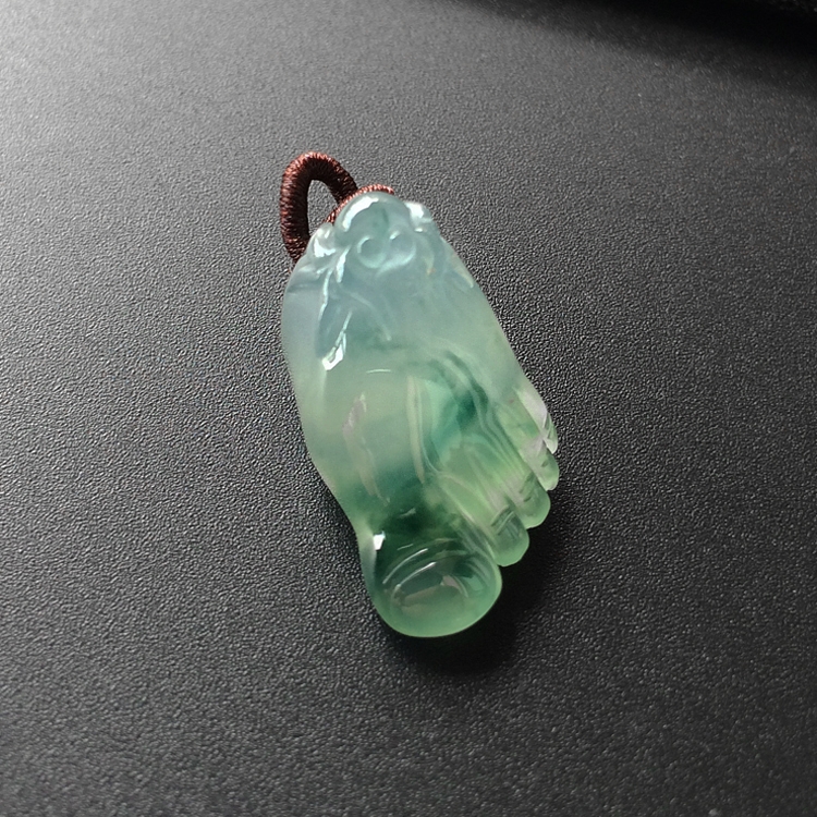 (超值推荐)冰种飘花知足常乐挂件