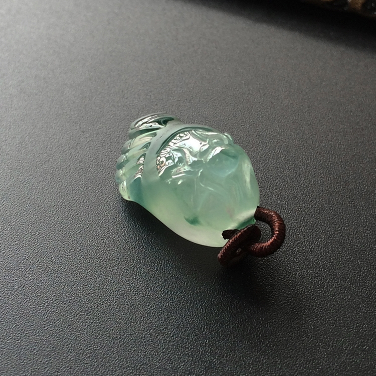 (超值推荐)冰种飘花知足常乐挂件