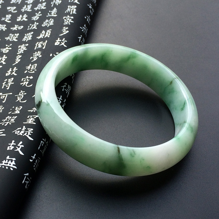 (超值推荐)糯冰种飘花手镯(58.8mm)