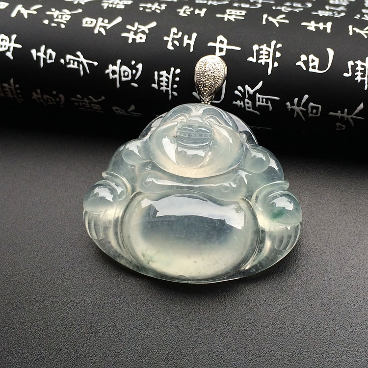 （超值推荐）冰种略飘花玉佛挂件