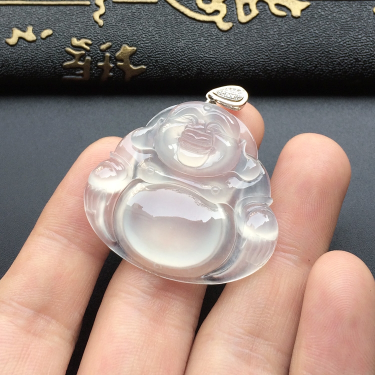（超值推荐）冰玻种淡晴水玉佛挂件
