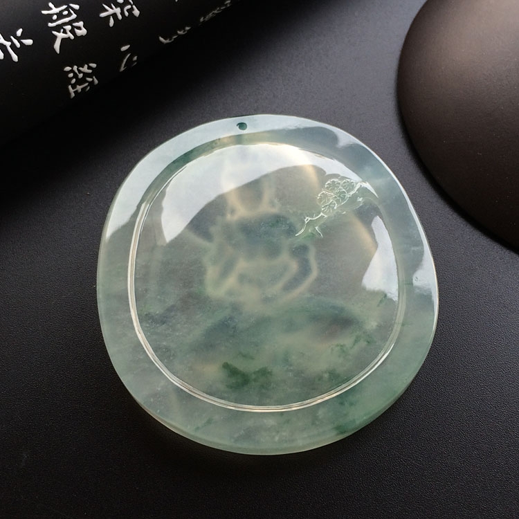 冰种飘花观音挂件