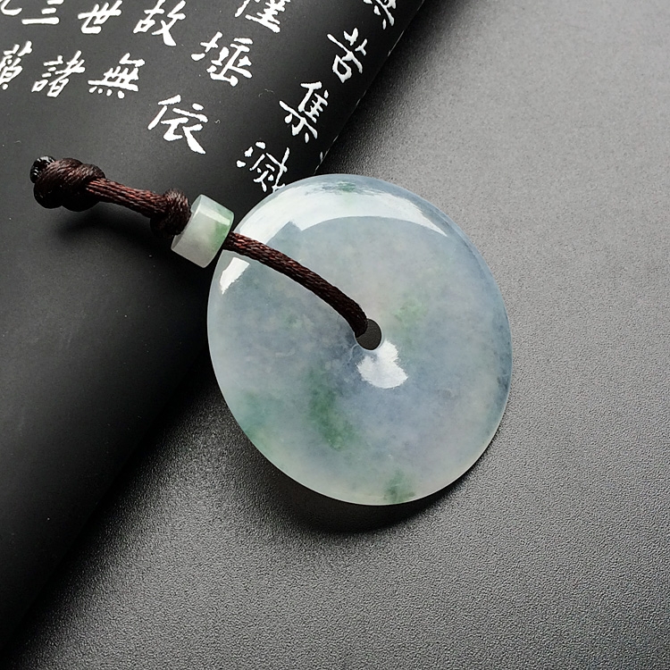冰种飘花平安扣挂件