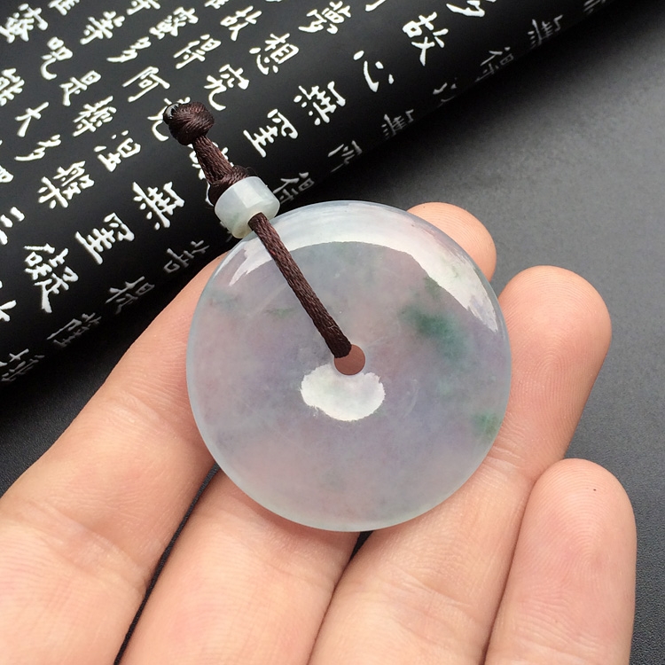 冰种飘花平安扣挂件