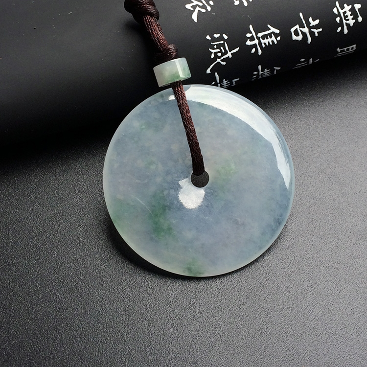 冰种飘花平安扣挂件