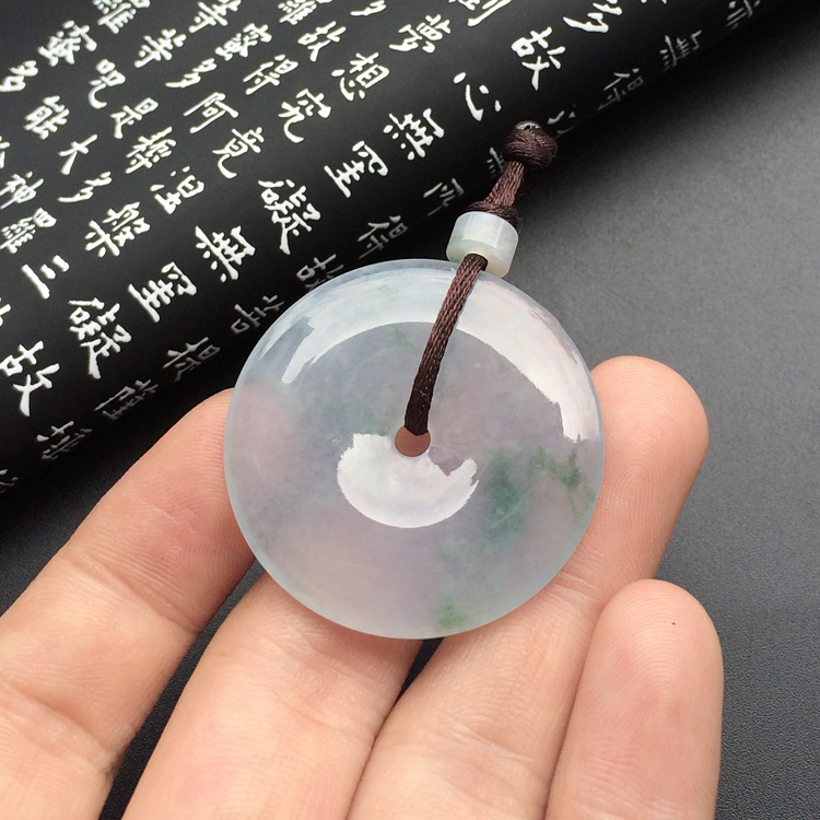 冰种飘花平安扣挂件