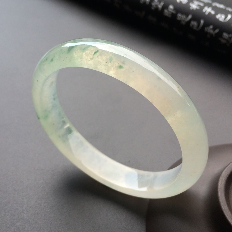 (超值推荐)冰种飘花贵妃手镯(54.3mm-49mm)