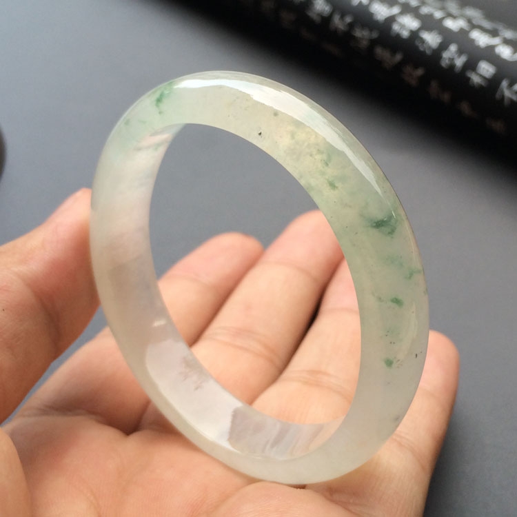 (超值推荐)冰种飘花贵妃手镯(54.3mm-49mm)