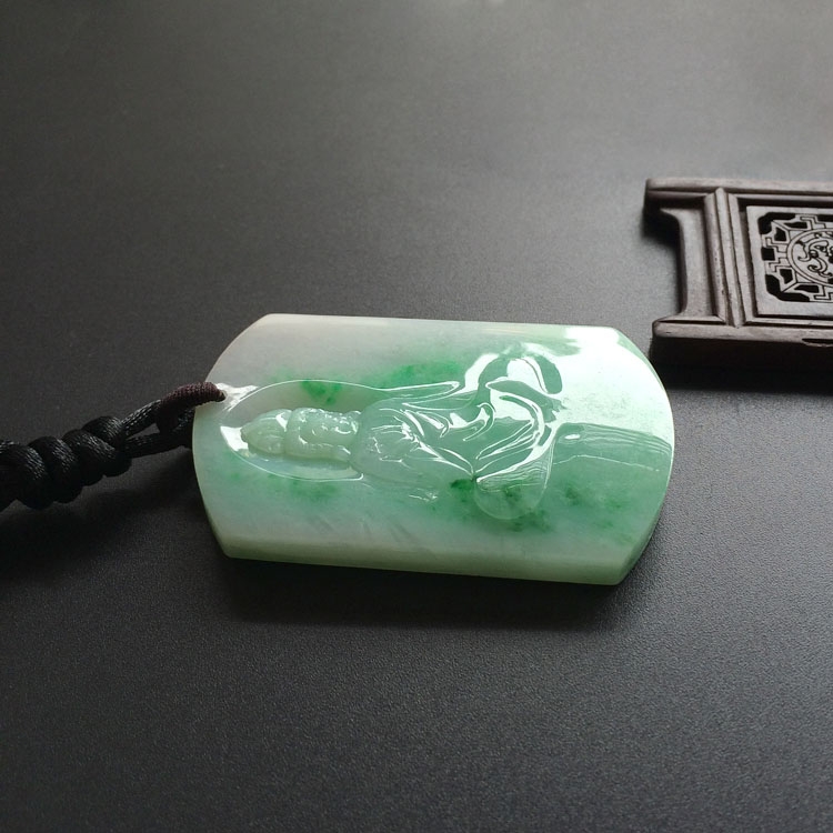 （超值推荐）糯冰种飘翠观音挂件