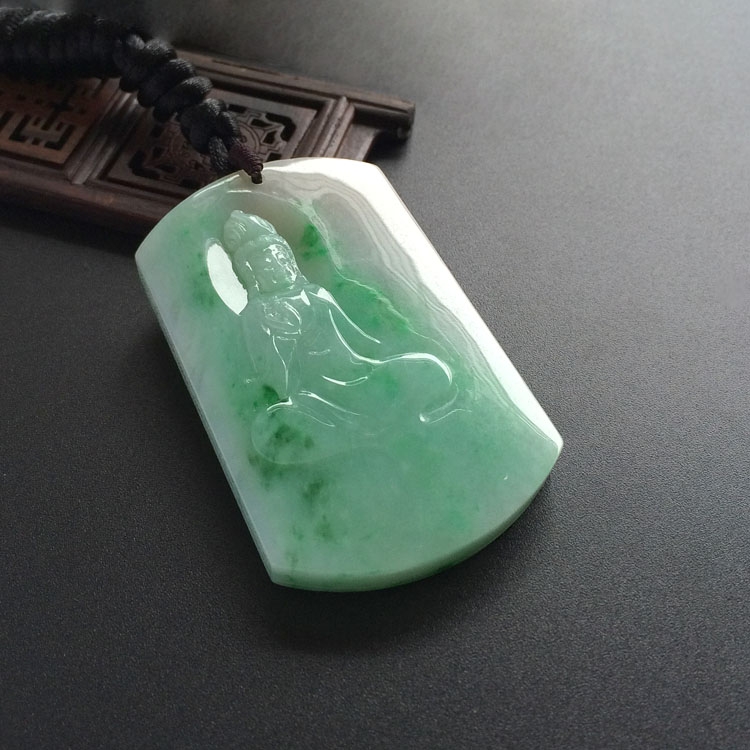 （超值推荐）糯冰种飘翠观音挂件