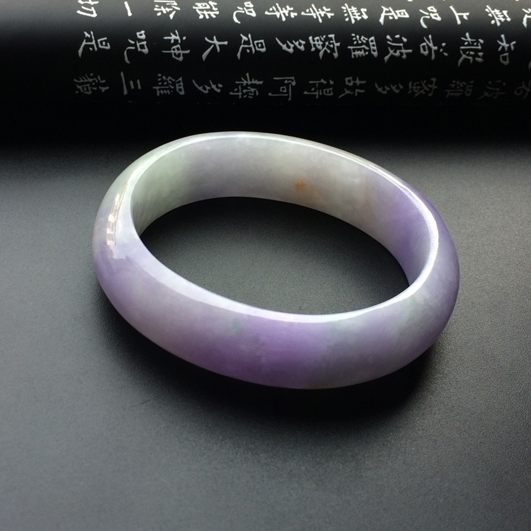 (超值推荐)糯冰种紫罗兰贵妃手镯(55.3mm-46.7mm)