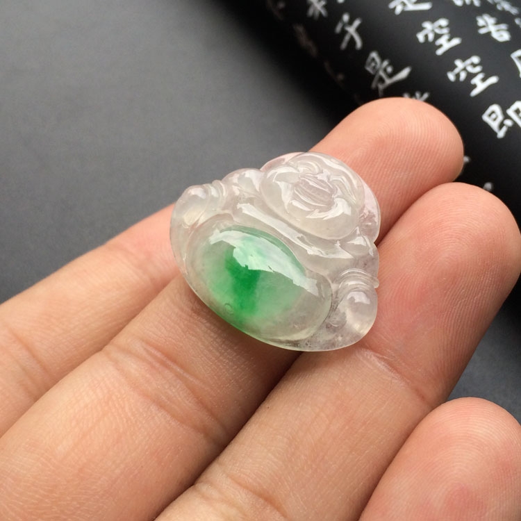 （超值推荐）冰种飘翠玉佛挂件