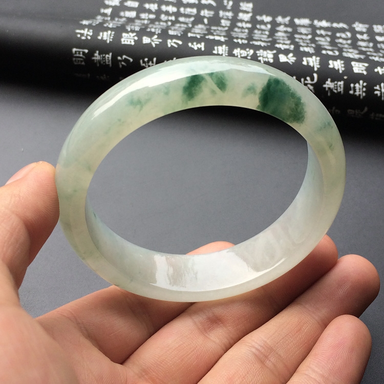 糯冰种飘花手镯(58.1mm)
