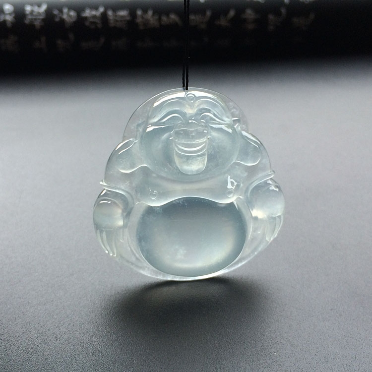 (超值推荐)冰玻种淡晴水玉佛挂件
