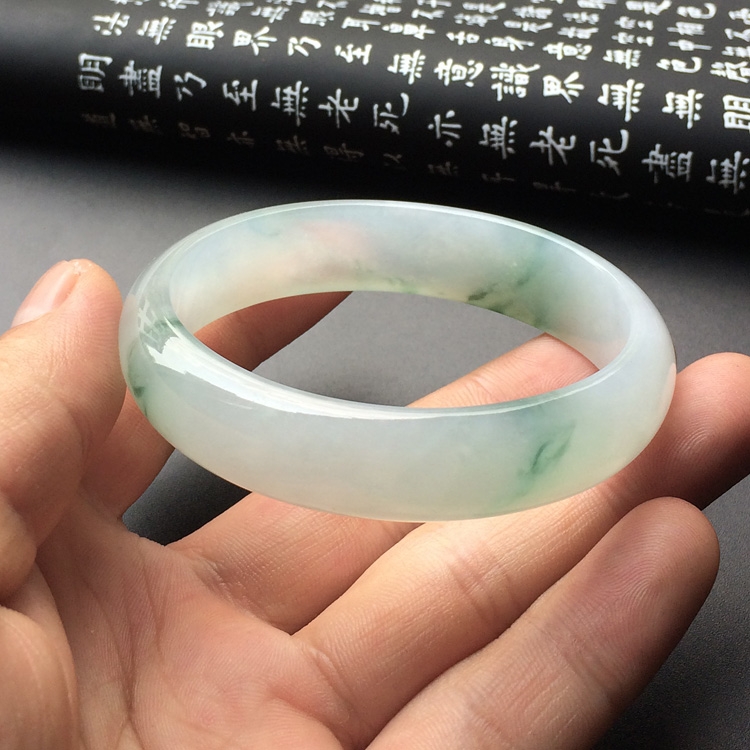 (超值推荐)冰种飘花手镯(55mm-48.5mm)