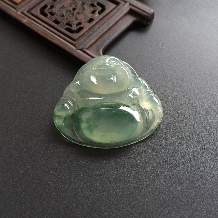 （超值推荐）冰种飘花玉佛挂件