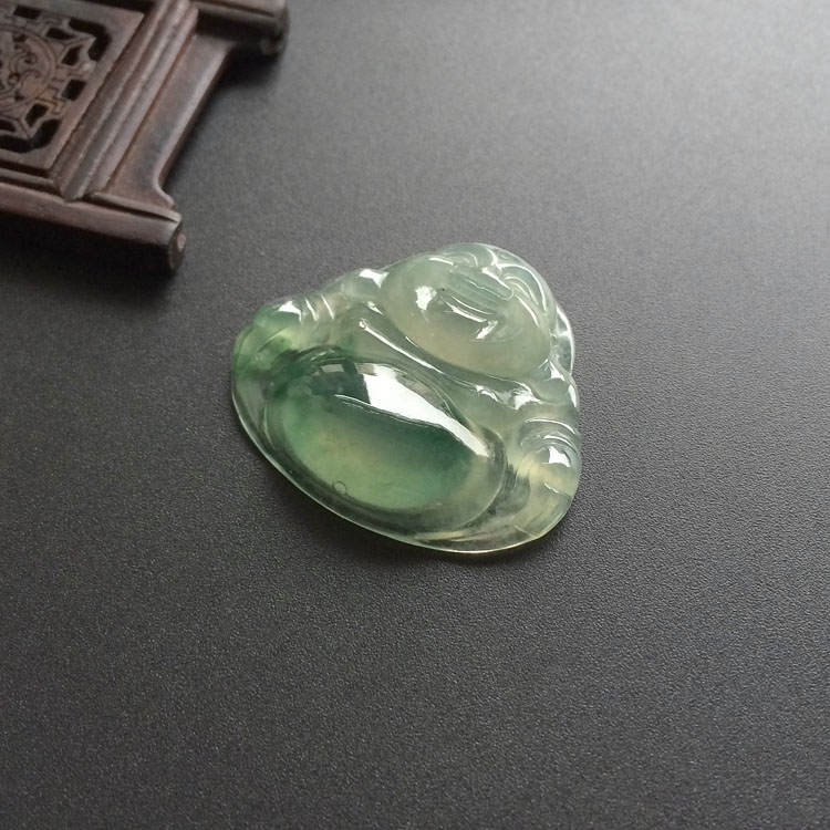 （超值推荐）冰种飘花玉佛挂件