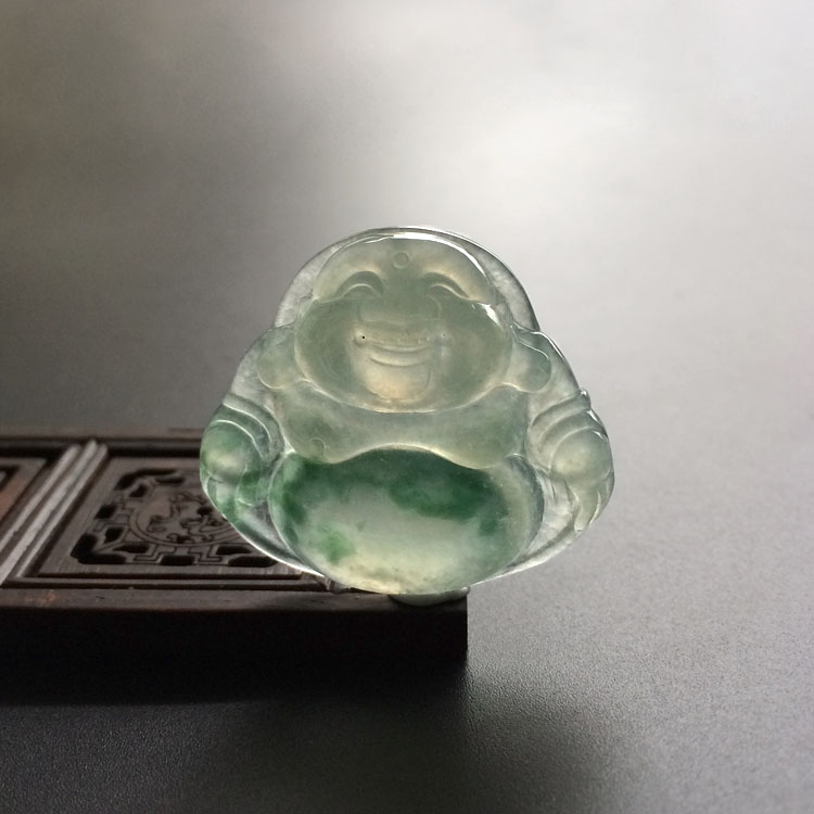 （超值推荐）冰种飘花玉佛挂件