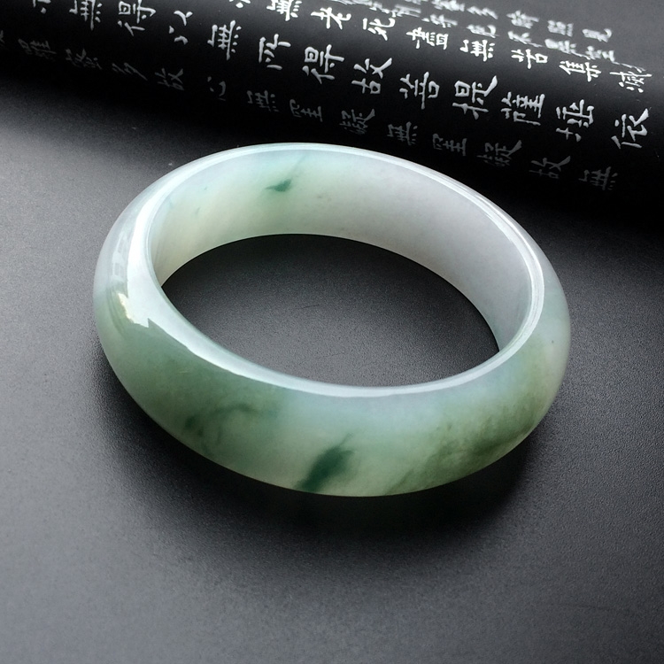 糯冰种飘花手镯(53.6mm)