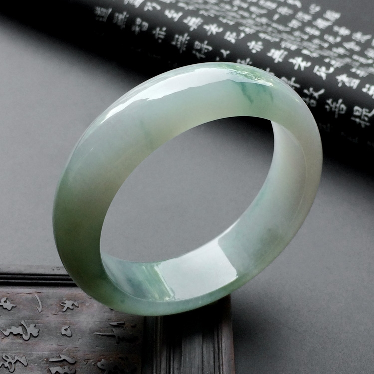 糯冰种飘花手镯(53.6mm)
