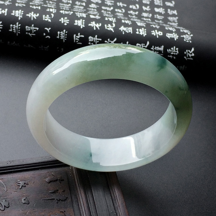 糯冰种飘花手镯(53.6mm)
