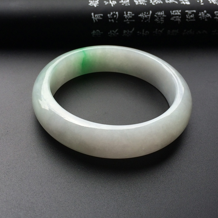 (超值推荐)糯冰种飘翠手镯(56.4mm )
