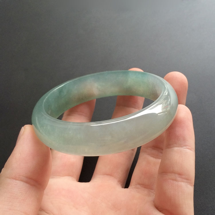 （超值推荐）冰种晴水略飘花手镯（58.6mm）