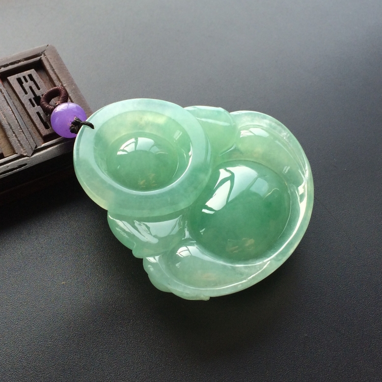 (超值推荐)糯冰种绿晴水玉佛挂件