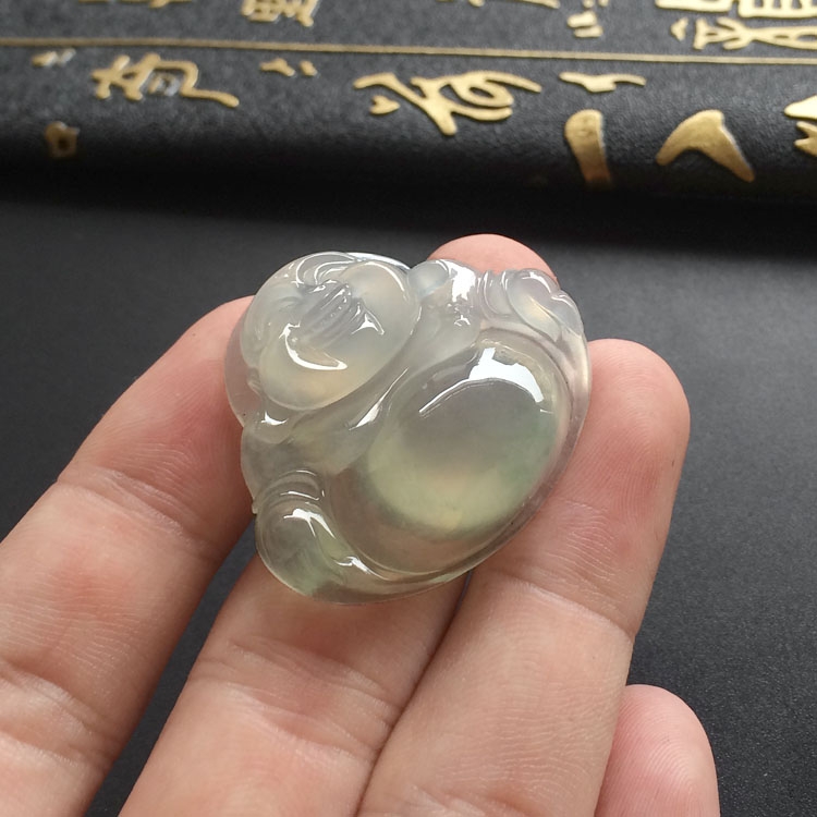 （超值推荐）冰种晴水略飘花玉佛挂件