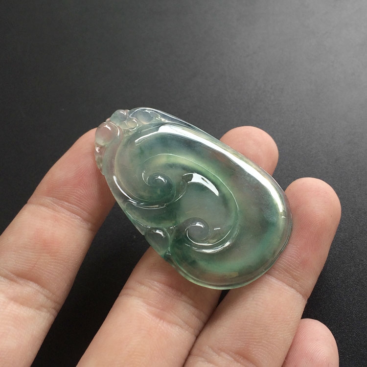 （超值推荐）冰种晴水略飘花如意挂件