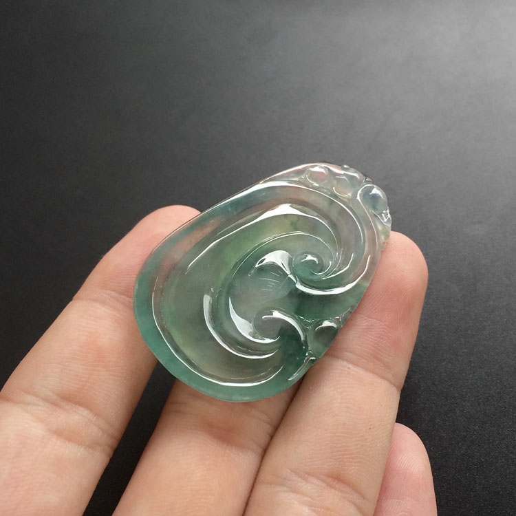 （超值推荐）冰种晴水略飘花如意挂件