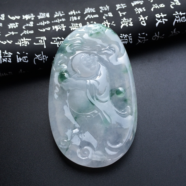 冰种飘花纳福挂件