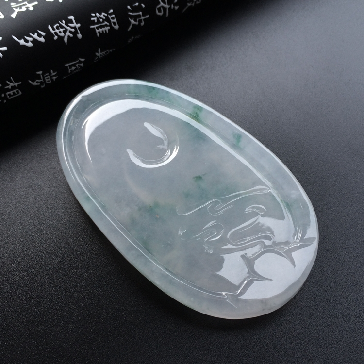 冰种飘花纳福挂件