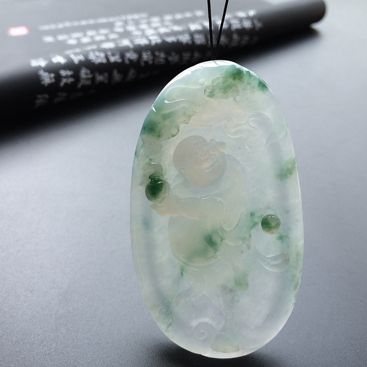 冰种飘花纳福挂件