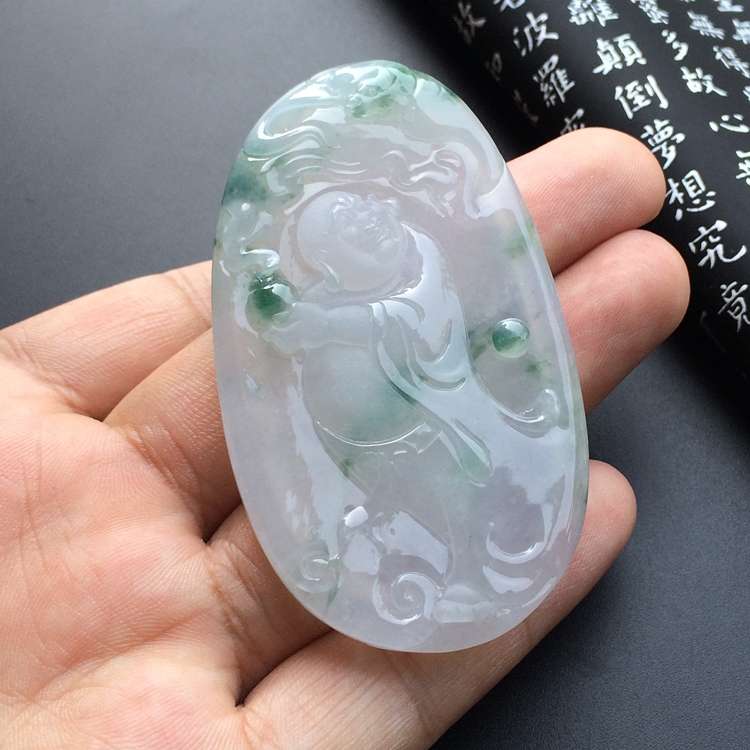 冰种飘花纳福挂件