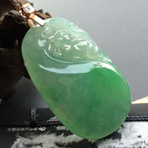 冰种飘翠福寿如意挂件