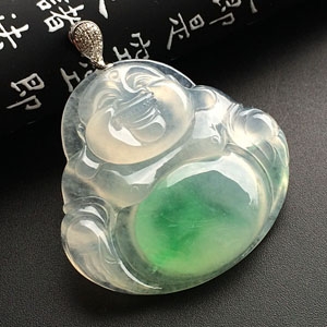 (超值推荐)冰种飘翠玉佛挂件