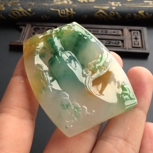 (超值推荐)冰种三彩悟道挂件