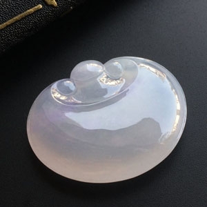 冰种淡紫罗兰如意挂件