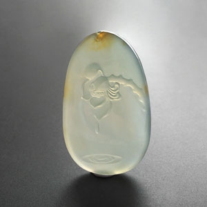 （超值推荐）冰种晴水略带黄翡一品清廉挂件