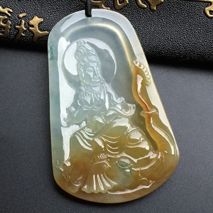 （超值推荐）冰种黄翡普贤菩萨挂件