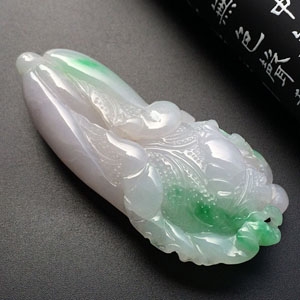 糯冰种春带彩白菜挂件
