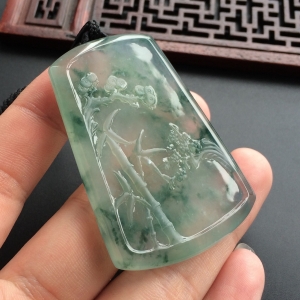 (超值推荐)冰种飘花岁寒三友挂件