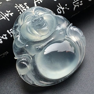(超值推荐)冰玻种淡晴水玉佛挂件